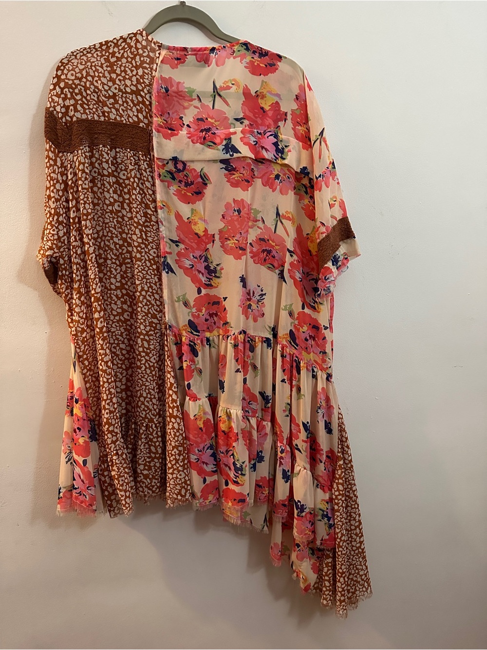 One Teaspoon Pink Floral Scoop-Neck Blouse - Picture 2 of 4
